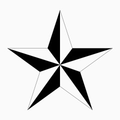 手绘的黑白五角星
