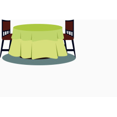 简单素净餐桌矢量