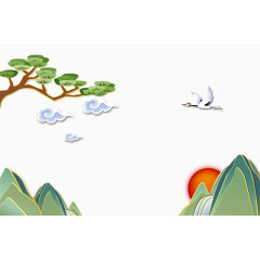 油画中国风png素材