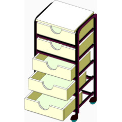 卡通抽屉柜子矢量