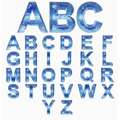 蓝色结晶英文字母