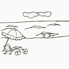 海滩简笔画