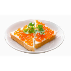 抹了鱼子酱的吐司