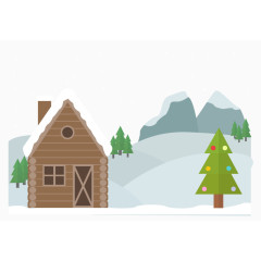 矢量冬季山峰屋顶积雪