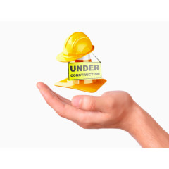 手心里的黄色安全帽