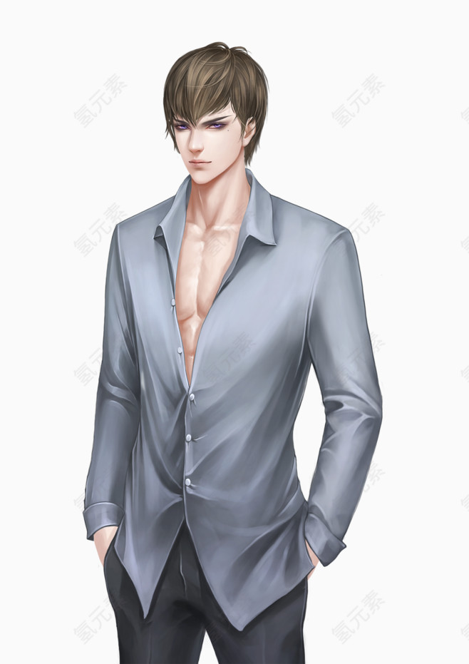 手绘插画都市总裁