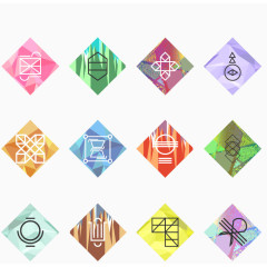 12款时尚菱形卡片矢量素材