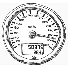 手绘汽车速度盘