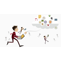 奔跑的商务人物