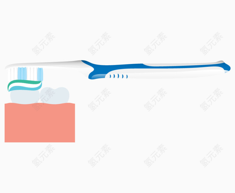 矢量牙膏牙刷清洁牙齿