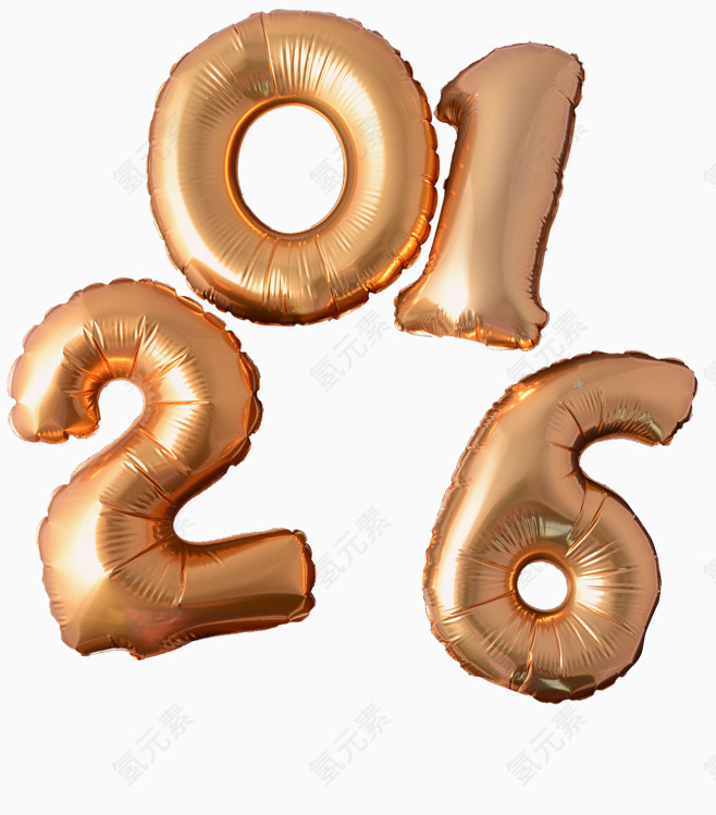 金色气球2016文字设计