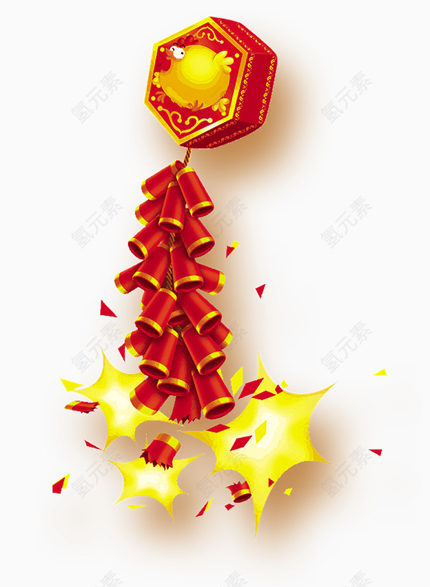 新年节日鞭炮喜庆装饰免扣素材