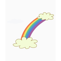 卡通创意儿童画彩虹和云朵