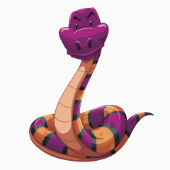 矢量卡通动物紫色毒蛇
