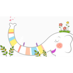 手绘大象鼻子矢量图