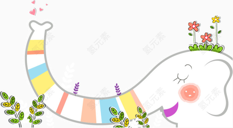 手绘大象鼻子矢量图