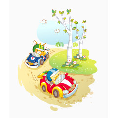 可爱动物 生活主题 大象 降落伞 草地