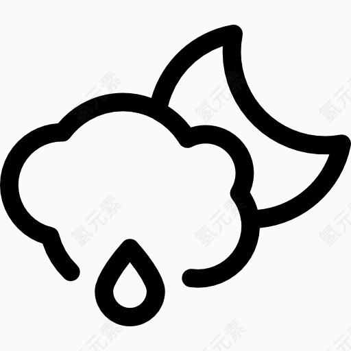 简笔画云朵月亮