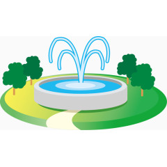 矢量卡通喷泉