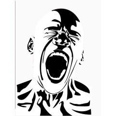 痛苦尖叫的表情