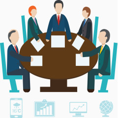 商务会议图标标签