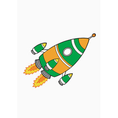 卡通 火箭 航空