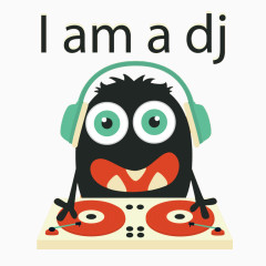 卡通怪兽DJ设计矢量素材