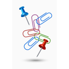 矢量质感曲别针素材