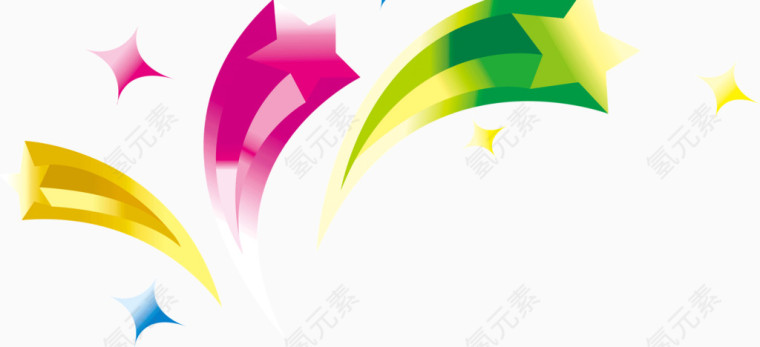 各色的延长星星