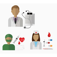 扁平化医院医生矢量素材
