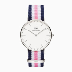 DanielWellington丹尼尔惠灵顿女士尼龙石英表0962DW粉色