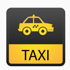 黄色出租车矢量图图标