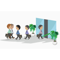 上下班的人员矢量