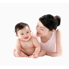 宝宝和妈妈背景透明素材