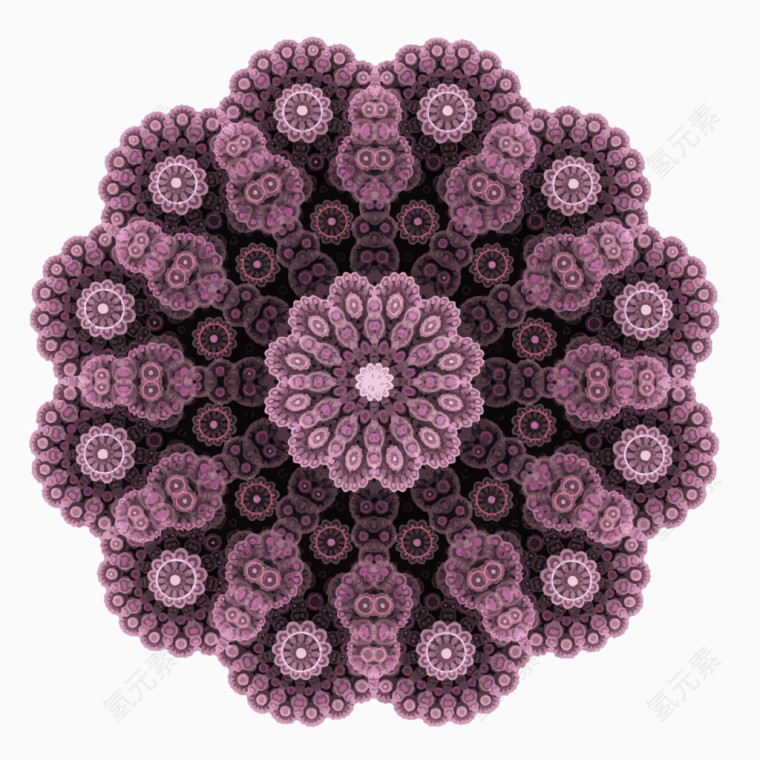 矢量紫色圆形花纹