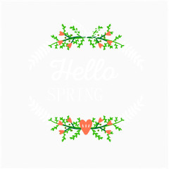 你好春季花卉插画矢量素材