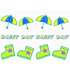 雨天卡通图案