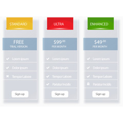 矢量手绘三色付费方案