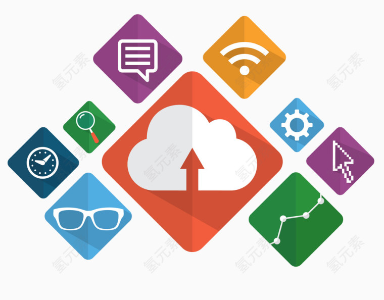 矢量扁平化云盘下载