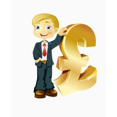 矢量卡通图案有钱人物质生活