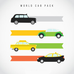 4款汽车装饰banner矢量图