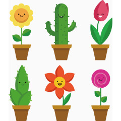 矢量手绘卡通植物