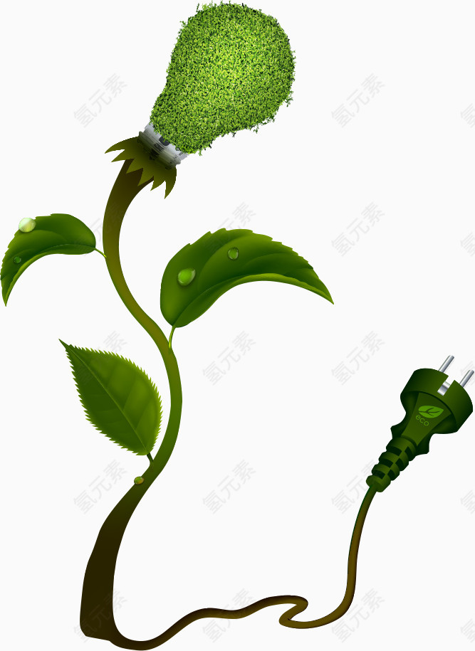 矢量节能灯插头