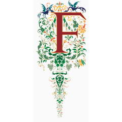 欧式复古艺术字母花纹