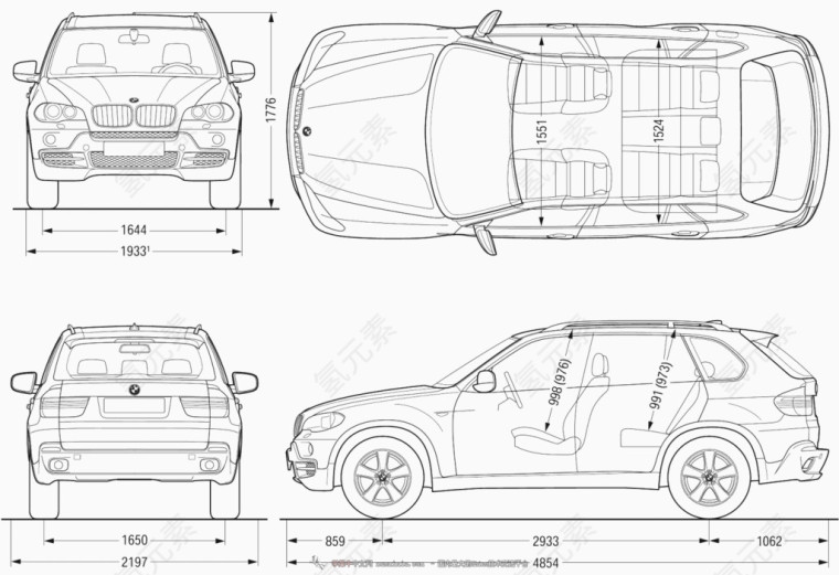 宝马轿车线框图