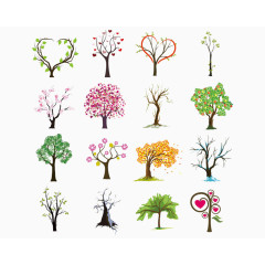 手绘树木