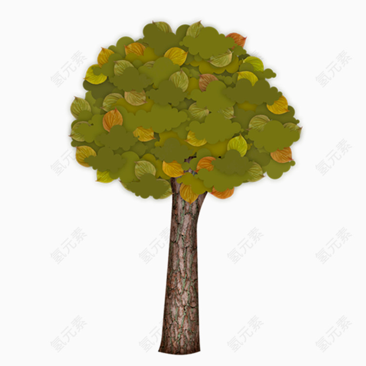 手绘树木