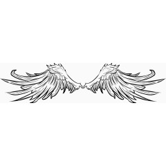 矢量男生纹身腾飞翅膀图样