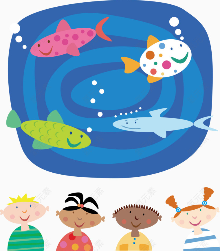 矢量卡通小小学生