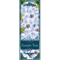 矢量蓝色鲜花邀请卡